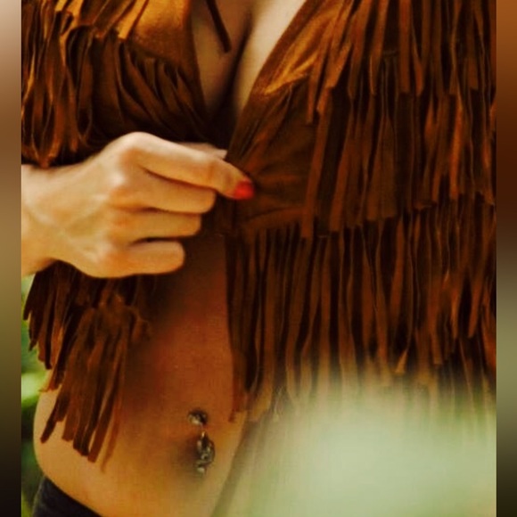 Leather Fringe Vest~ size S - Picture 6 of 6